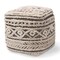 Baxton Studio Cronin Beige and Brown Handwoven Hemp Pouf Ottoman 158-9715 - alternate 1